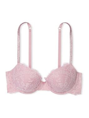Victoria's Secret Rose Pink Lightly Lined Dream Angels Demi Twinkle Strap Bra